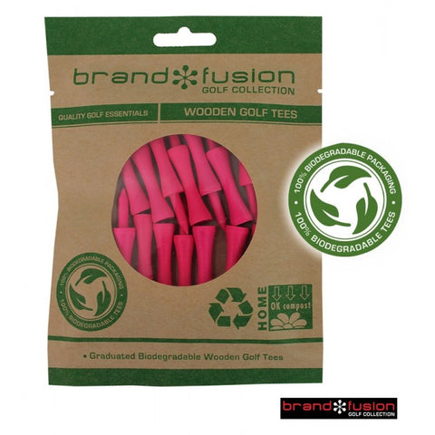 Pink 57mm Biodegradable Wooden Tees